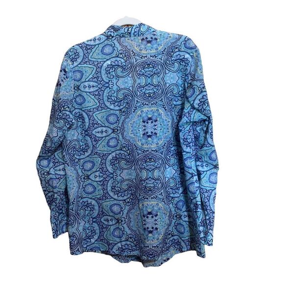 Coldwater Creek Plus Size 1X 18 Multicolor Paisley Print Button Up Shirt Blouse - Picture 4 of 7